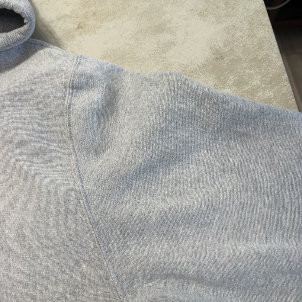 American Eagle Hoodie Mens XL Gray Logo Pullover Fleece Casual Y2K VTG Style - Picture 4 of 7